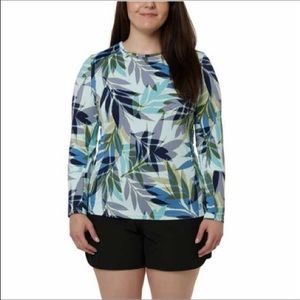 Hang Ten Ladies Sun Tee, Multi Color (Shadow Leaf)